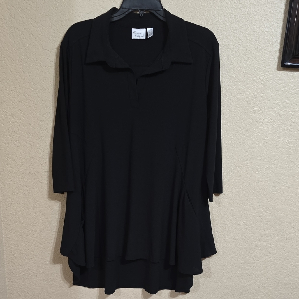 Women with Control Black Blouse